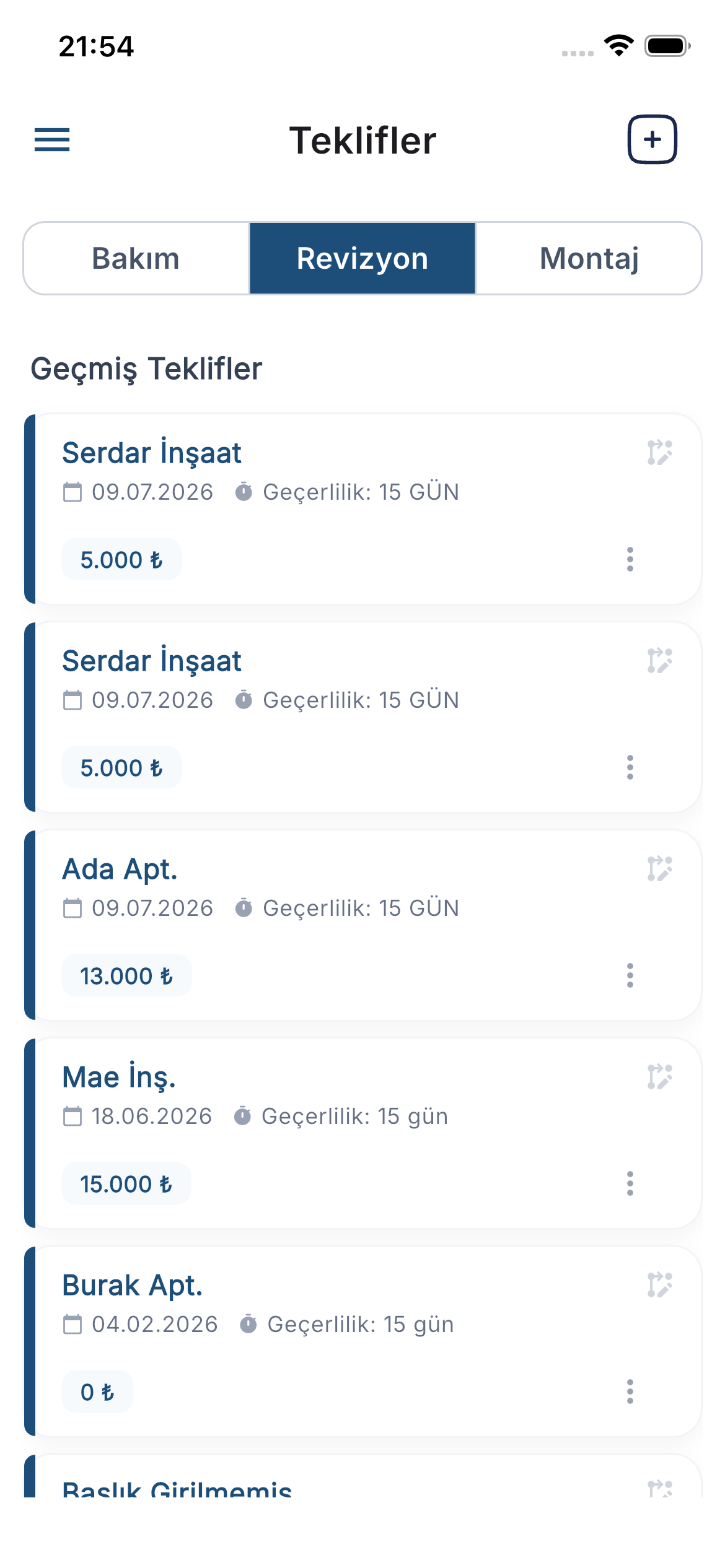Teklif Yönetimi
